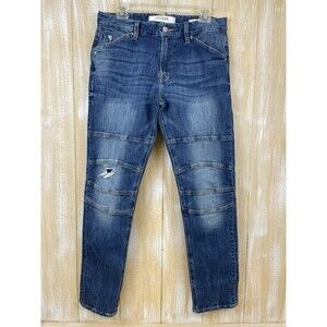 GUESS! LOS ANGELES SLIM TAPERED ULTRA WASH BLUE MEN'S Distressed Jeans  32/30